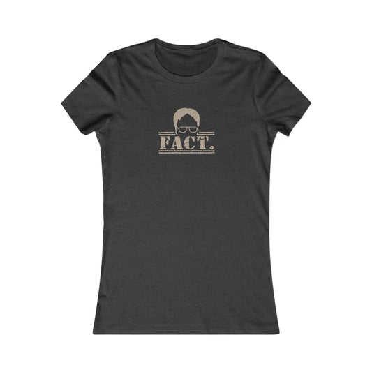 Dwight Schrute FACT. — The Office-Inspired Retro Women's Tee (Dark)