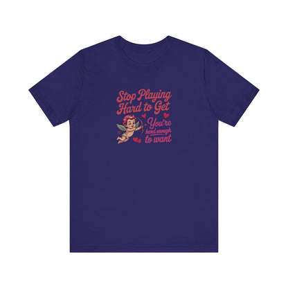 Stop Playing Hard to Get — Retro Cupid Tee (Dark)