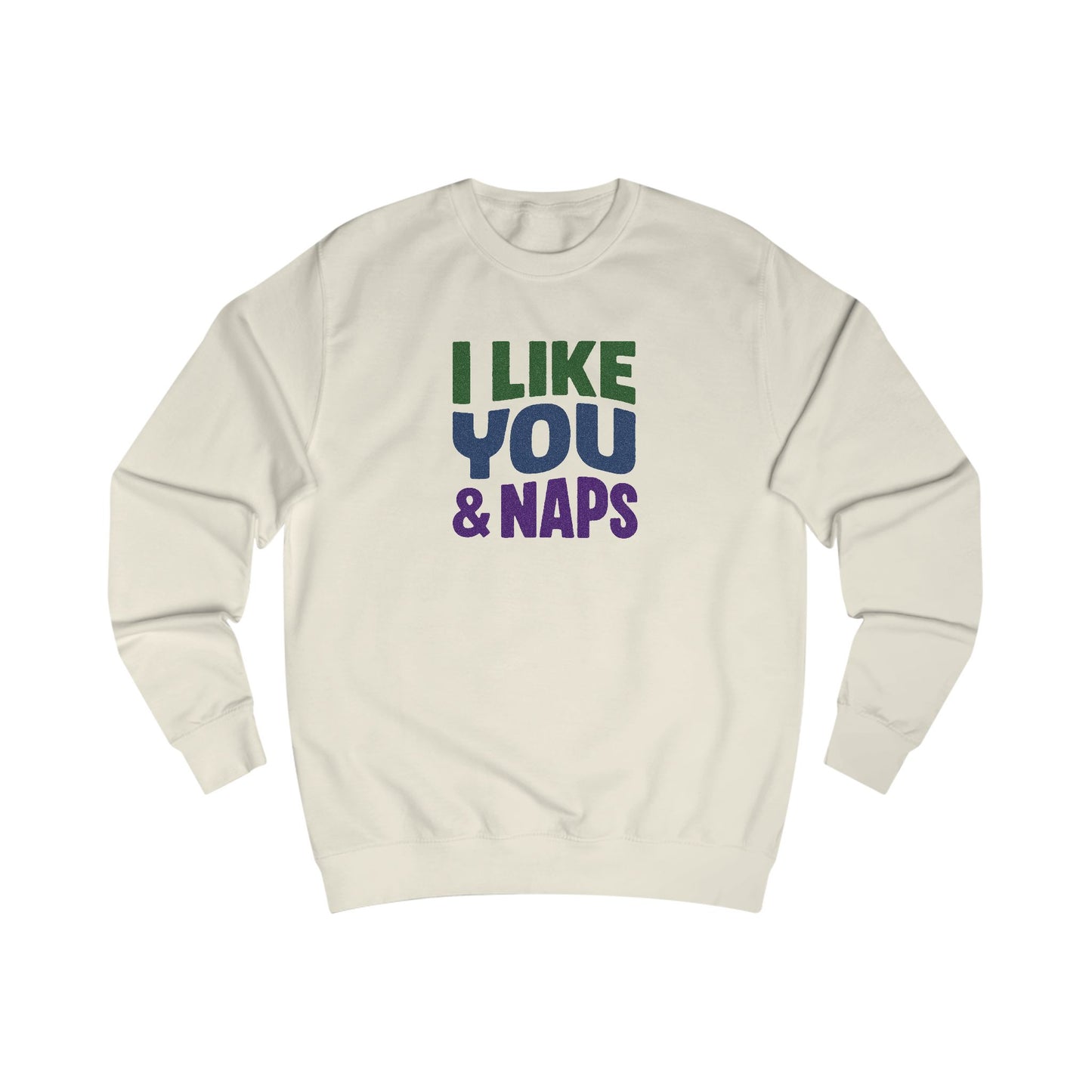 I Like You & Naps (Cool Gradient) — Retro Loungewear Sweatshirt (Light)