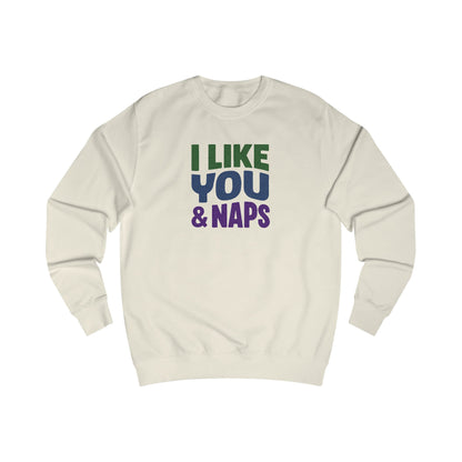 I Like You & Naps (Cool Gradient) — Retro Loungewear Sweatshirt (Light)