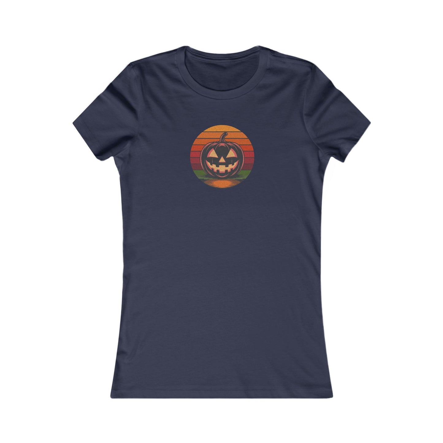 Retro Jack: Bold Grin — Halloween Sunset Women's Tee (Dark)