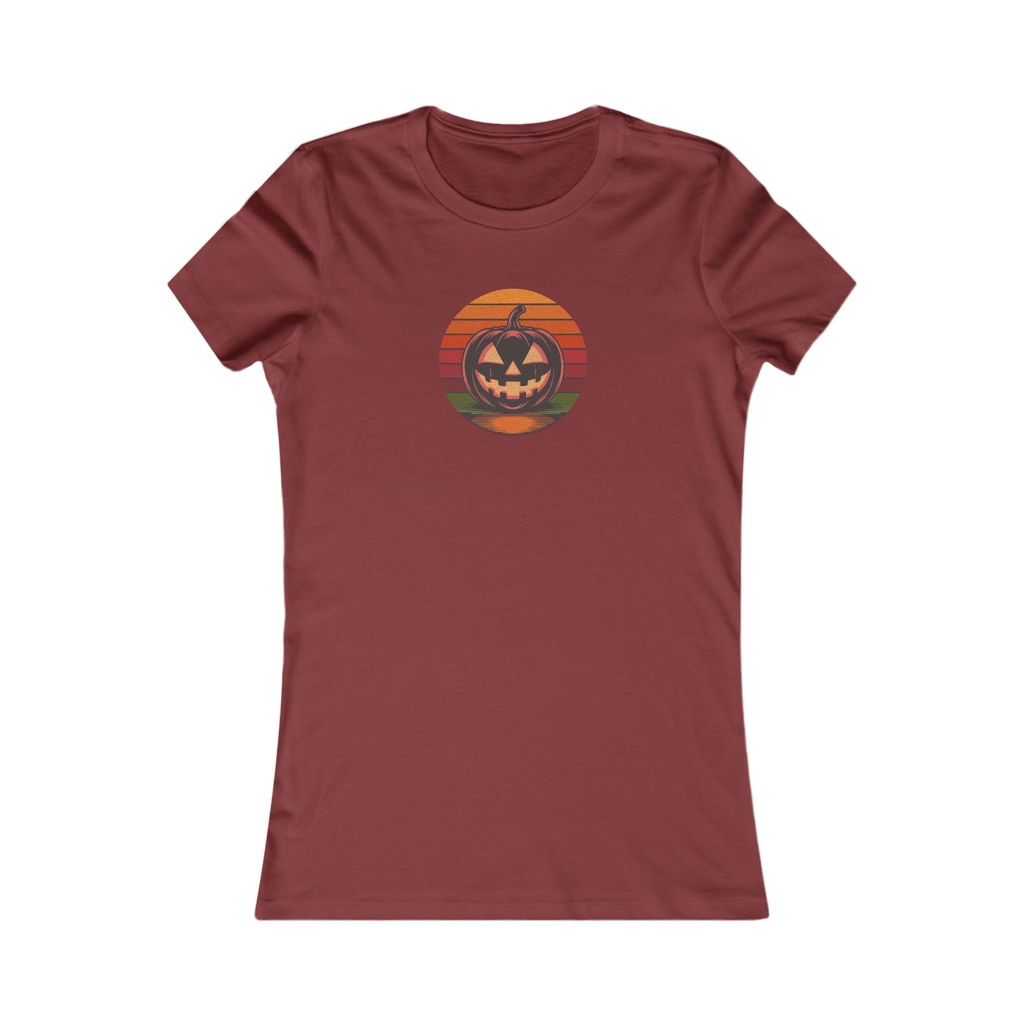 Retro Jack: Bold Grin — Halloween Sunset Women's Tee (Dark)