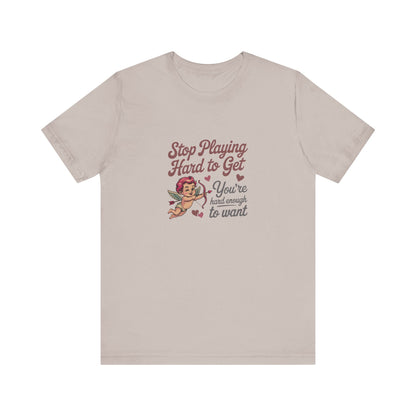 Stop Playing Hard to Get — Retro Cupid Tee (Light)