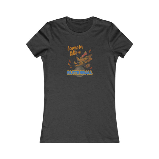 Like a Butterball — Miley Cyrus Thanksgiving Parody Retro Women's Tee (Dark)