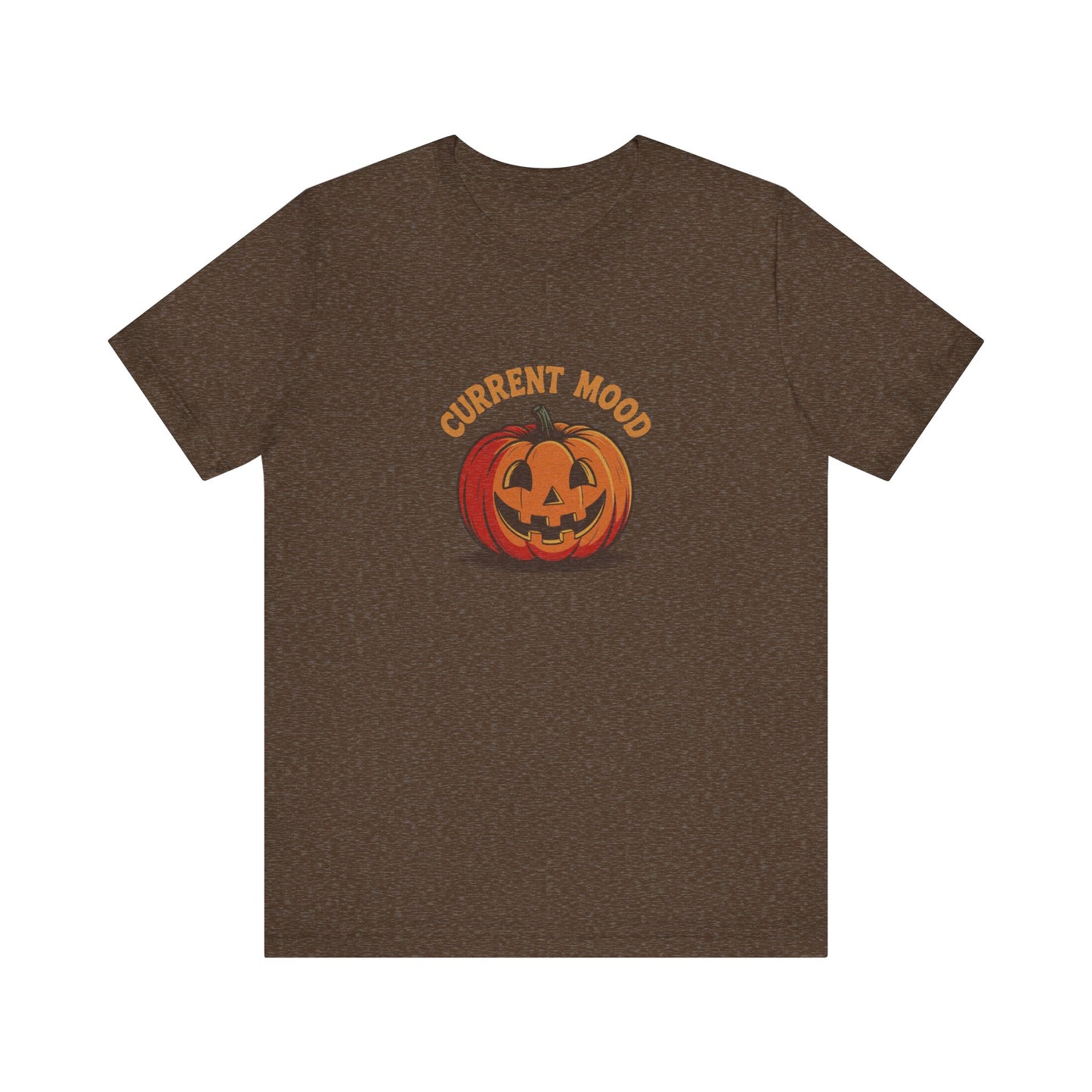 Current Mood (Classic Pumpkin) — Retro Halloween Tee (Dark)