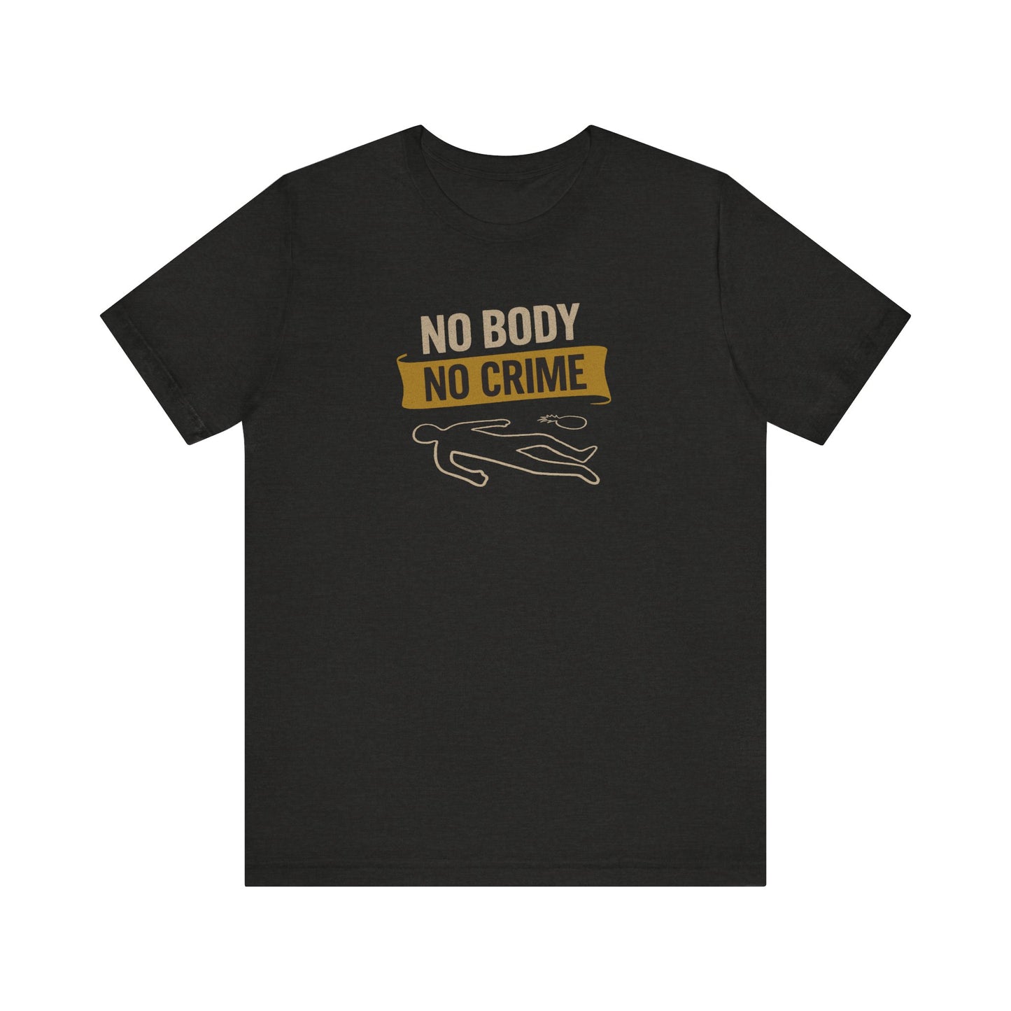 No Body, No Crime — Psych Crime Scene Retro Tee (Dark)