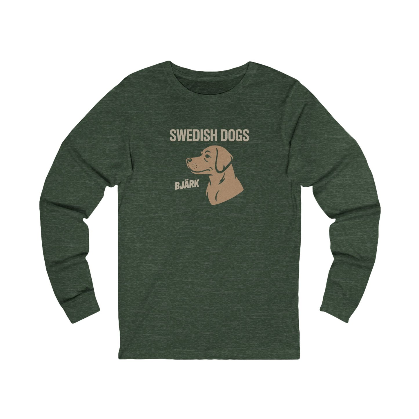 His Bjärk Is Worse Than His Bite – Minimalist Dog Pun Retro Long Sleeve (Dark)