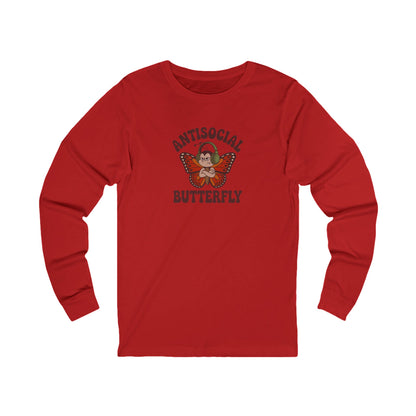 Antisocial Butterfly (Male) — Retro Workout Long Sleeve (Light)