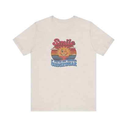 Smile If You’re Not Wearing Underwear — Retro Tee (Light)