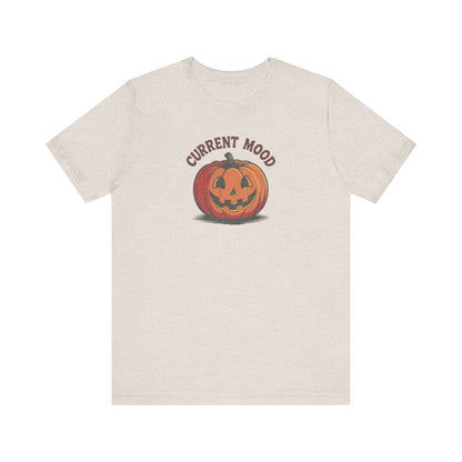 Current Mood (Classic Pumpkin) — Retro Halloween Tee (Light)