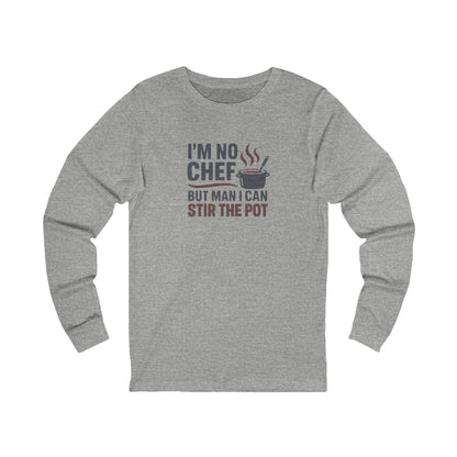 I'm No Chef, But Man I Stir the Pot — Retro Long Sleeve (Light)