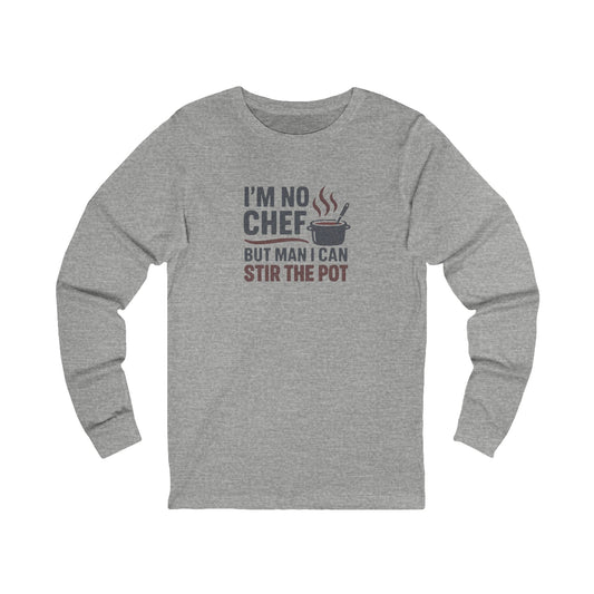 I'm No Chef, But Man I Stir the Pot — Retro Long Sleeve (Light)