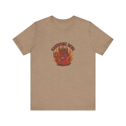 Handsome Devil — Fiery Retro Halloween Tee (Light)