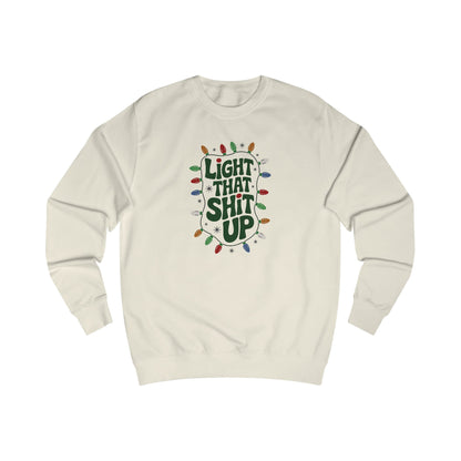 Light That Sh!t Up — Retro Christmas Lights Sweatshirt (Light)