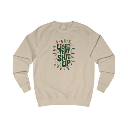 Light That Sh!t Up — Retro Christmas Lights Sweatshirt (Light)