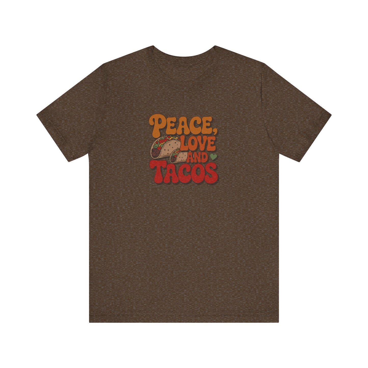 Peace, Love, and Tacos — Retro Foodie Tee (Dark)