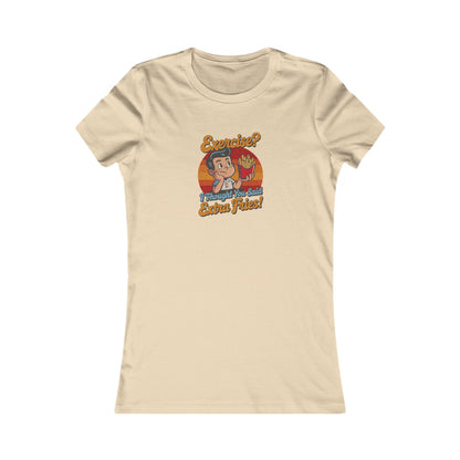 Exercise? I Thought You Said Extra Fries! — Retro Women's Tee (Light)