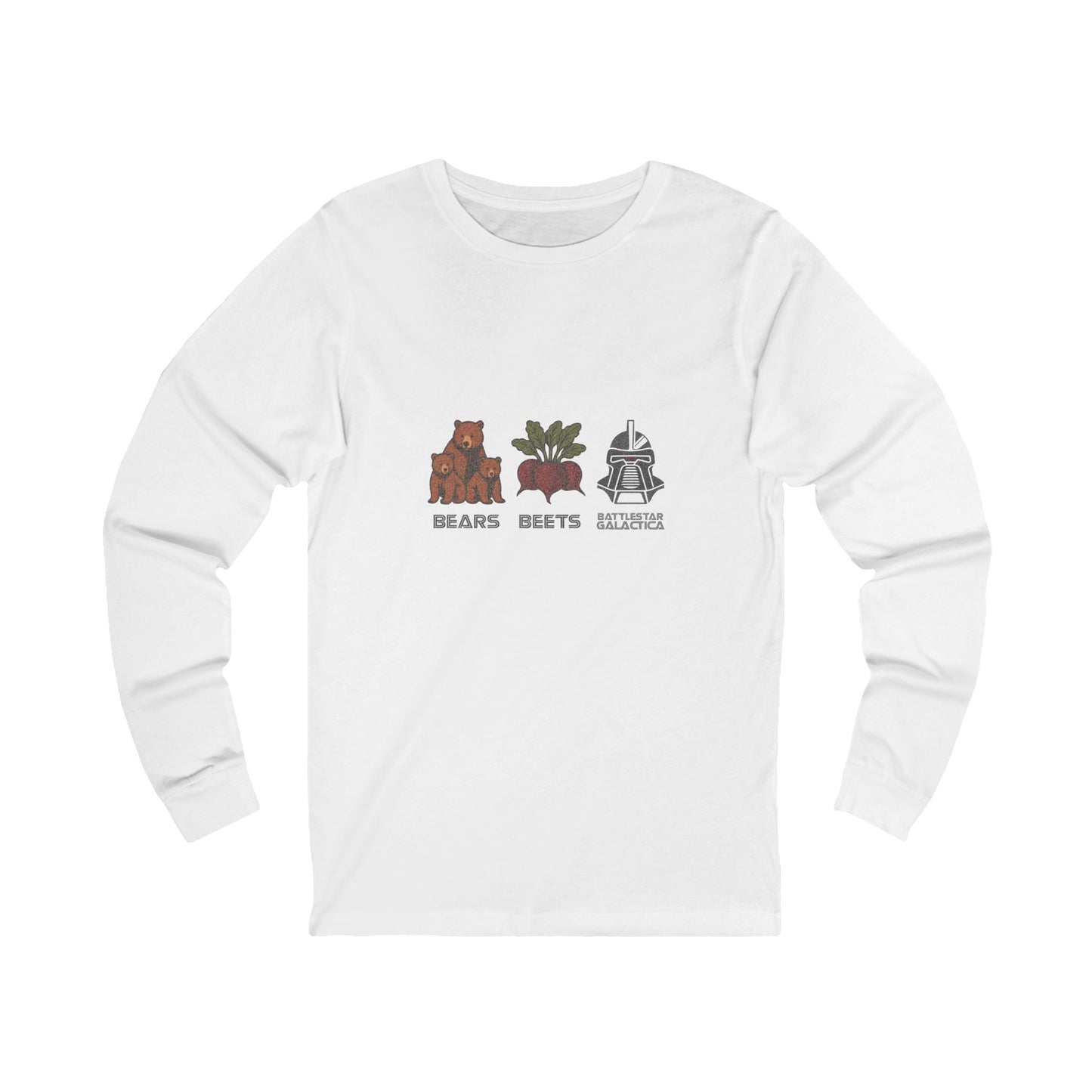 Bears, Beets, Battlestar (Captions) — Retro Long Sleeve (Light)