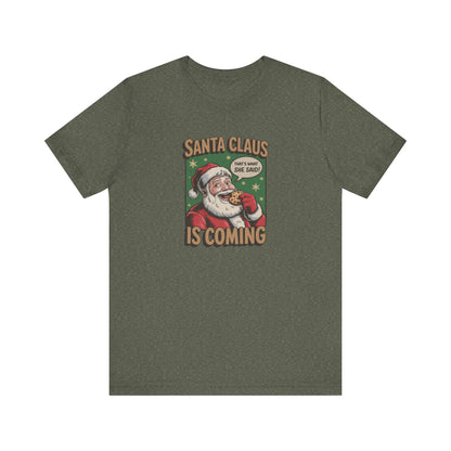 Santa Claus is Coming — Vintage Christmas Tee (Dark)