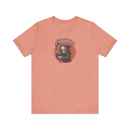 One Scythe Fits All — Grim Reaper Retro Tee (Light)