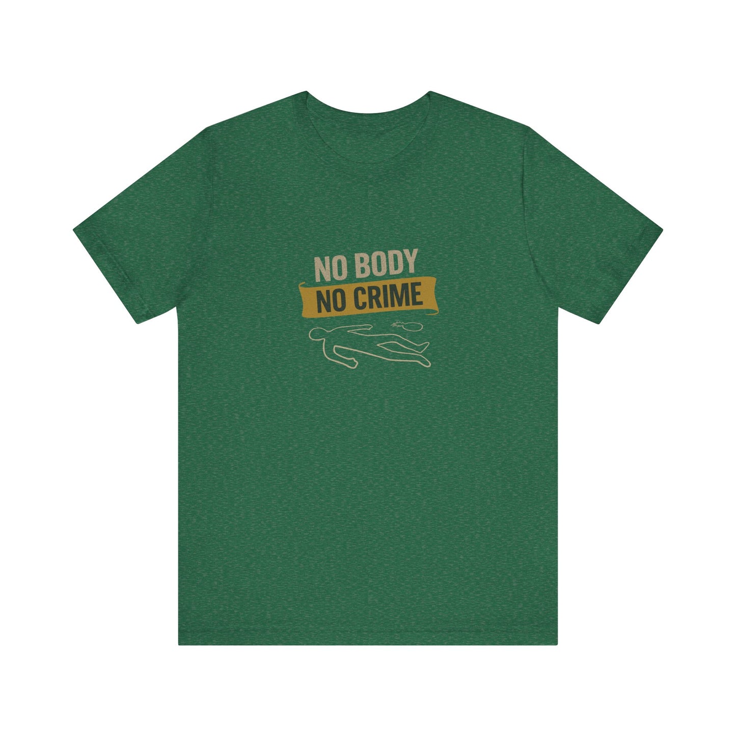 No Body, No Crime — Psych Crime Scene Retro Tee (Dark)