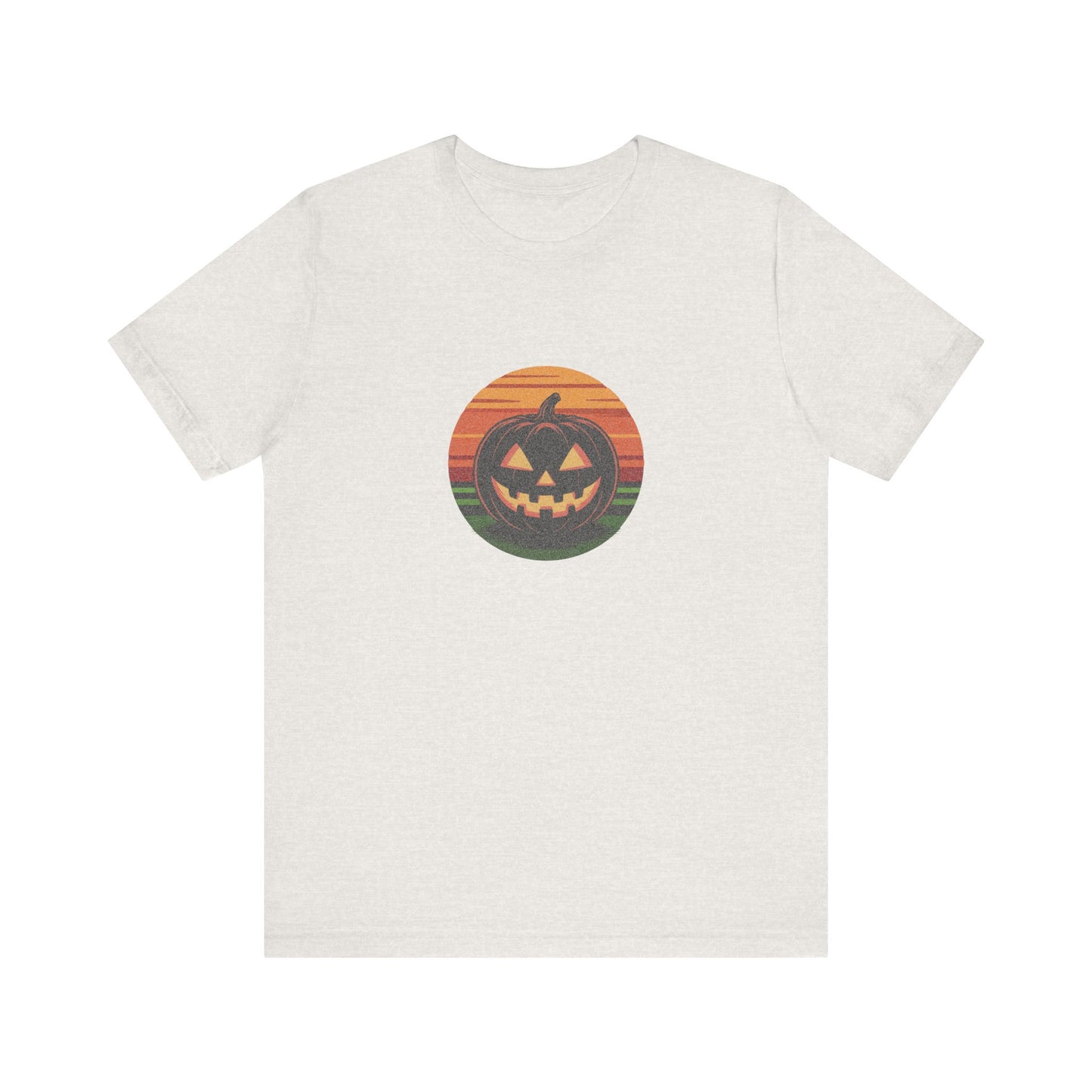 Retro Jack: Glowing Classic — Halloween Sunset Tee (Light)