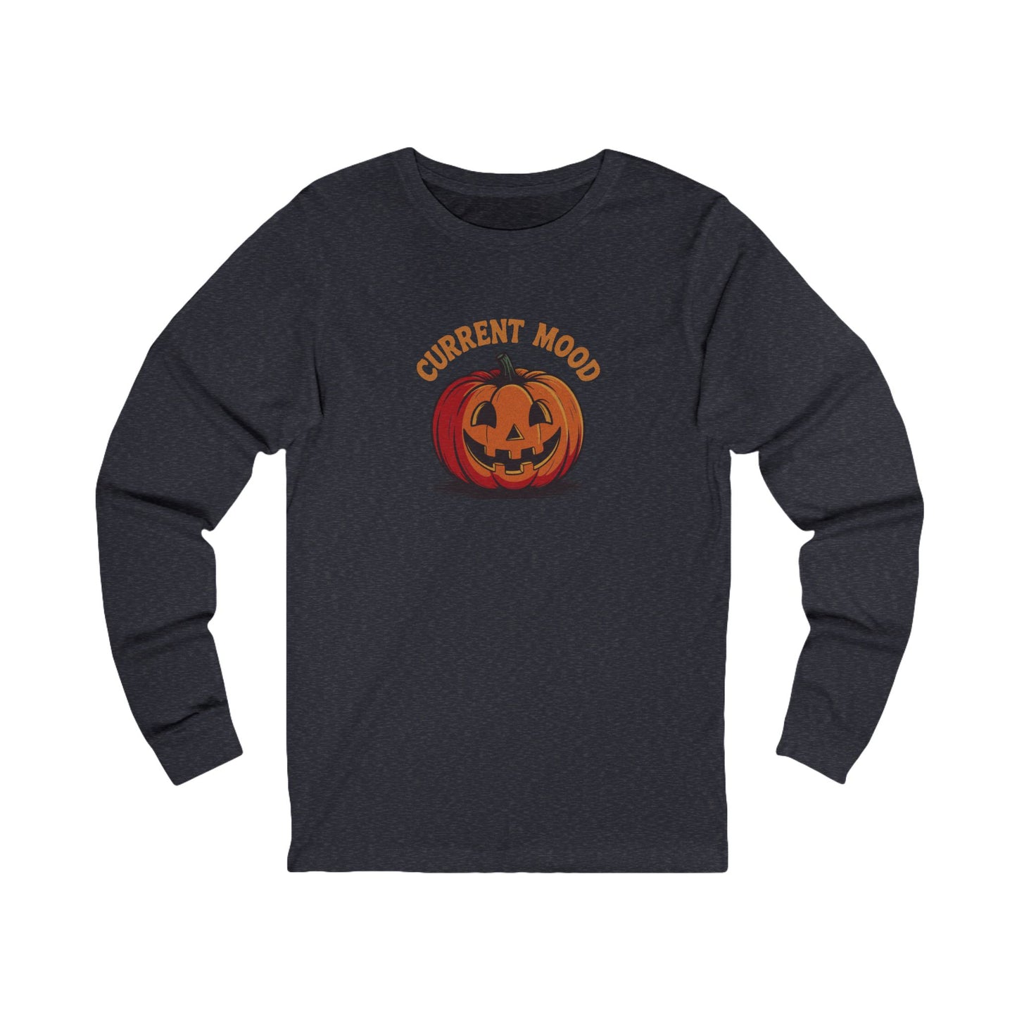 Current Mood (Classic Pumpkin) — Retro Halloween Long Sleeve (Dark)