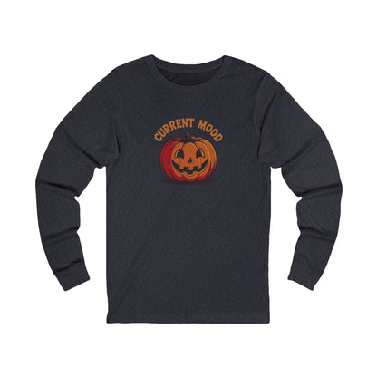 Current Mood (Classic Pumpkin) — Retro Halloween Long Sleeve (Dark)