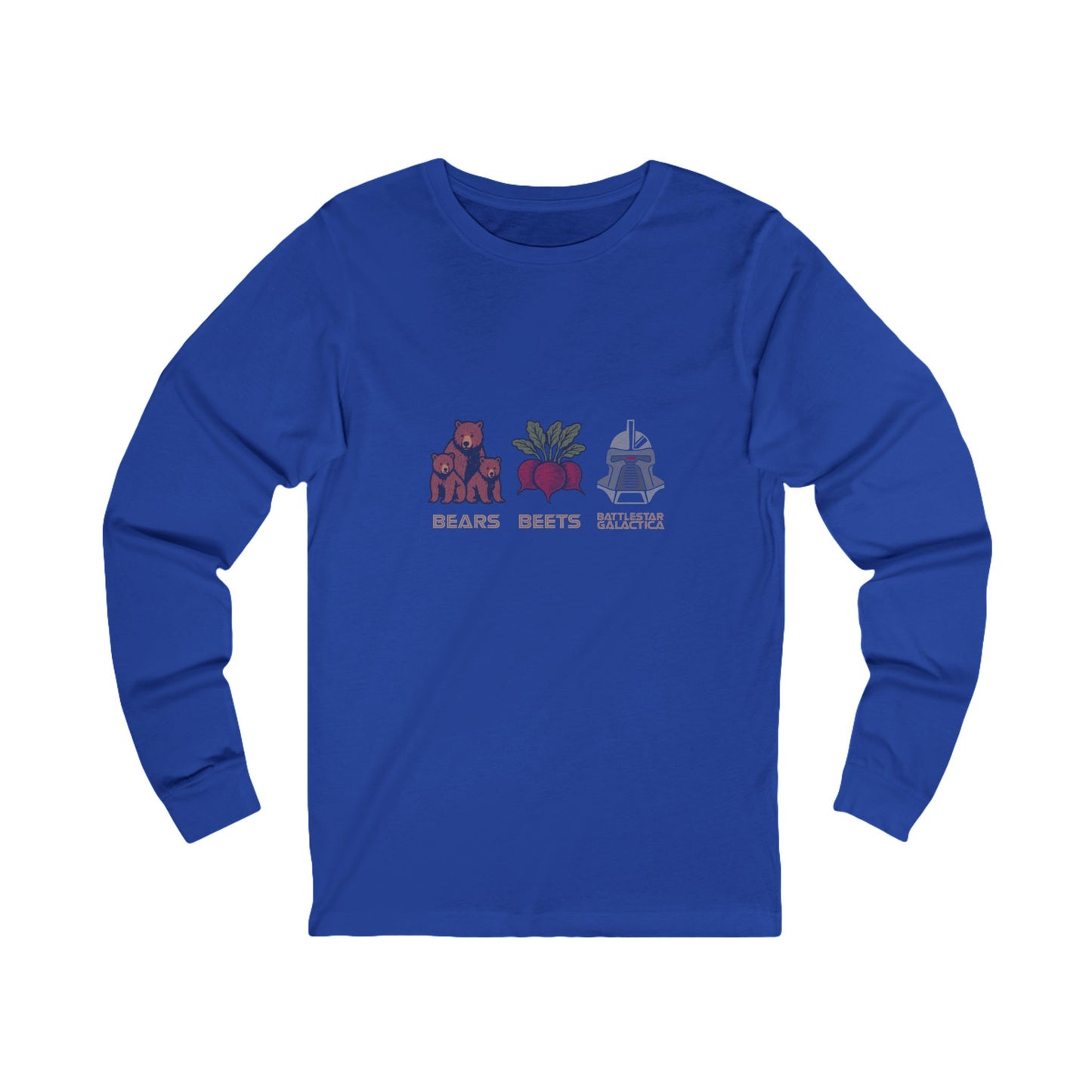 Bears, Beets, Battlestar (Captions) — Retro Long Sleeve (Dark)