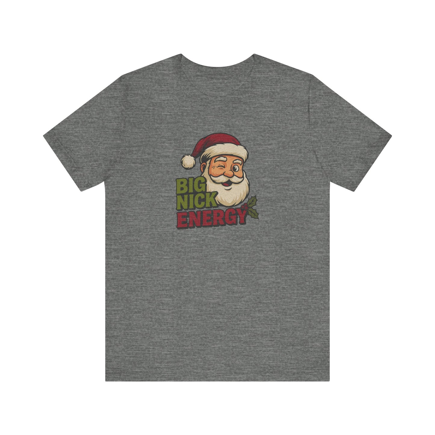 Big Nick Energy — Retro Santa Christmas Tee (Light)