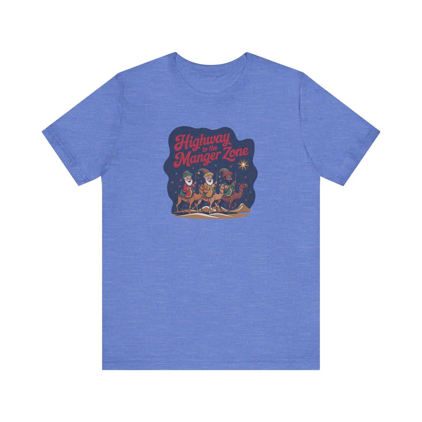 Highway to the Manger Zone — Top Gun Christmas Retro Tee (Light)