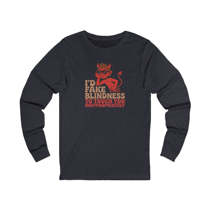 Fake Blindness? The Devil Made Me Do It! — Retro Long Sleeve (Dark)
