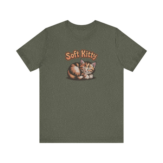 Soft Kitty Sick-Day Lullaby — Big Bang Theory Retro Tee (Dark)