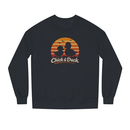 The Chick and the Duck — Friends Retro Sweatshirt (Dark)