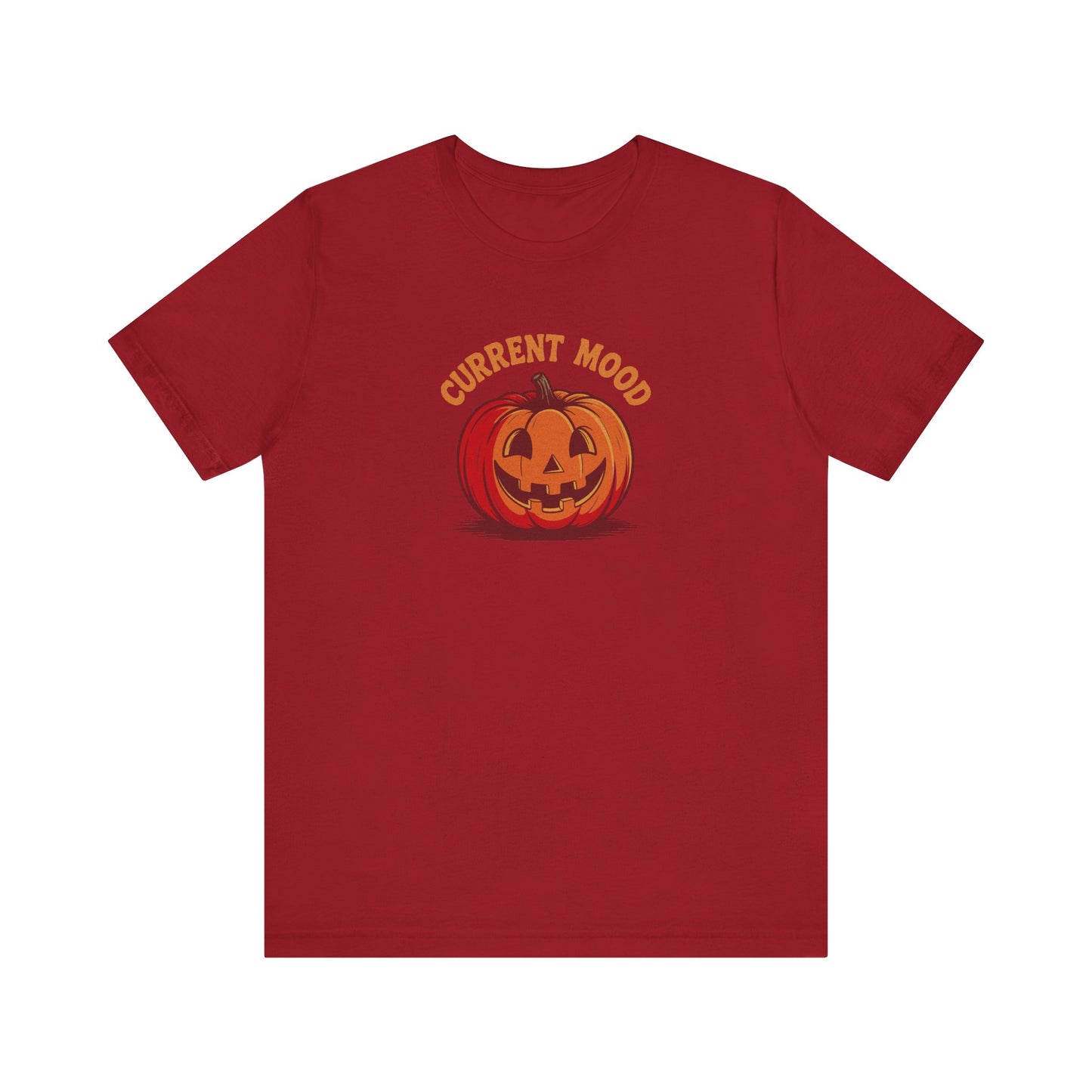 Current Mood (Classic Pumpkin) — Retro Halloween Tee (Dark)