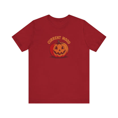 Current Mood (Classic Pumpkin) — Retro Halloween Tee (Dark)