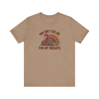 You Only Like Me for My Breasts — Thanksgiving Retro Tee (Light)