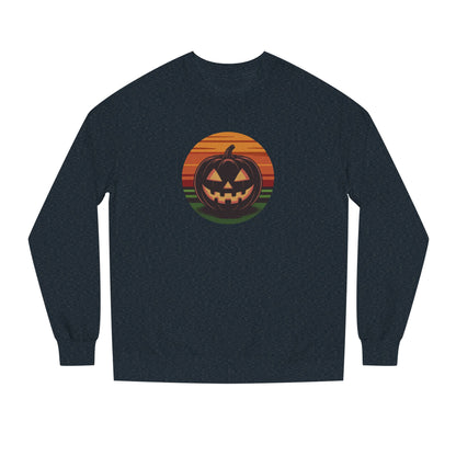 Retro Jack: Glowing Classic — Halloween Sunset Sweatshirt (Dark)
