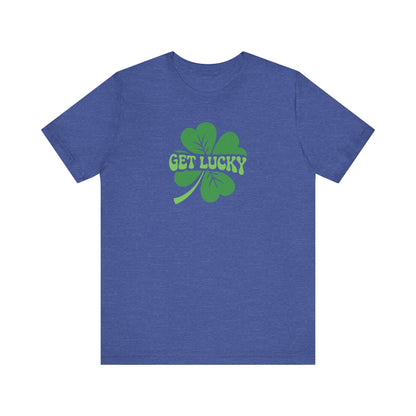 I’m Up All Night to Get Lucky — St. Patrick's Retro Tee (Dark)