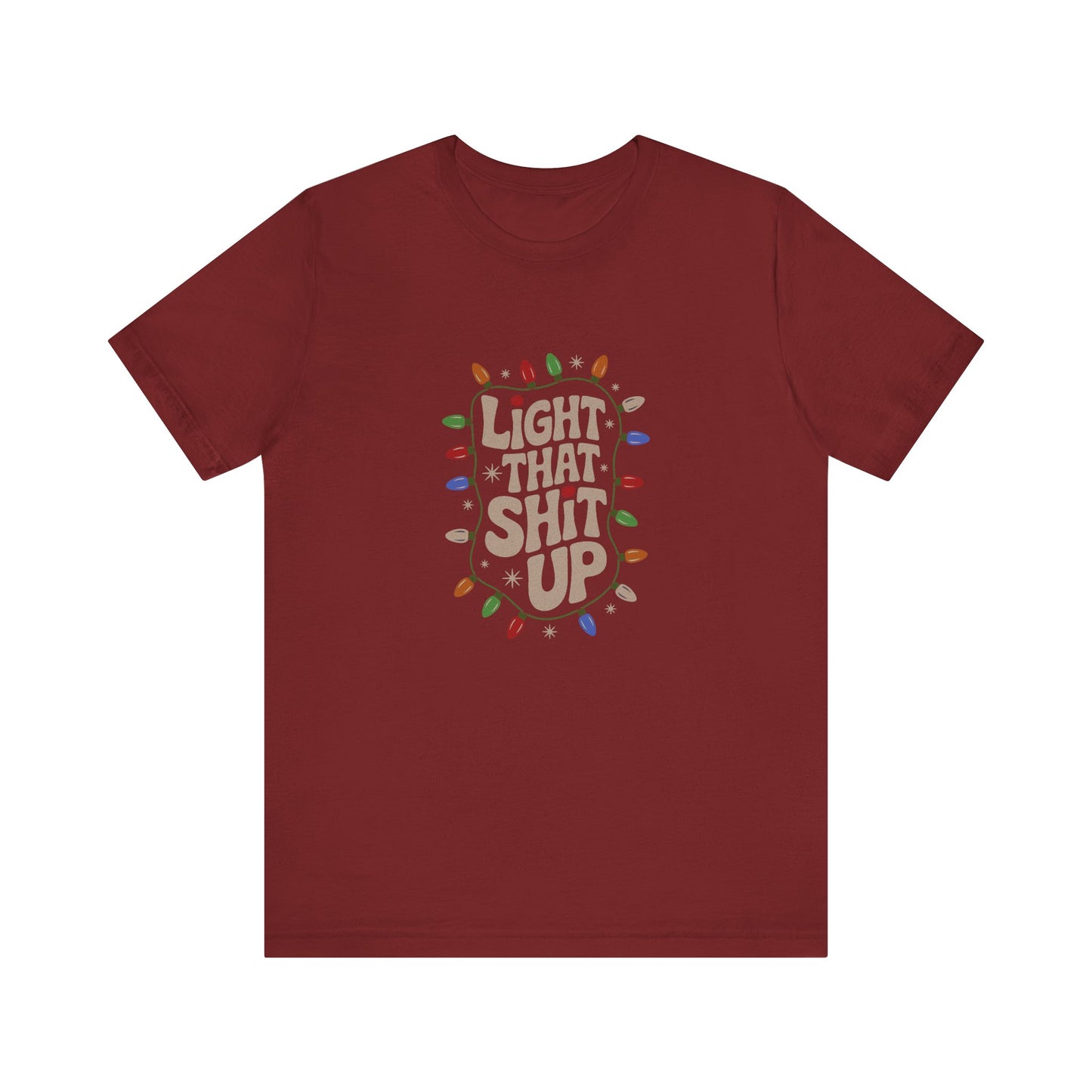 Light That Sh!t Up — Retro Christmas Lights Tee (Dark)