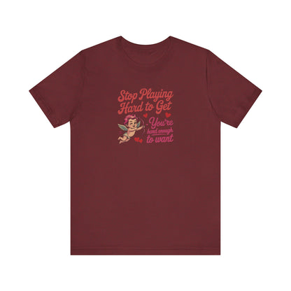Stop Playing Hard to Get — Retro Cupid Tee (Dark)