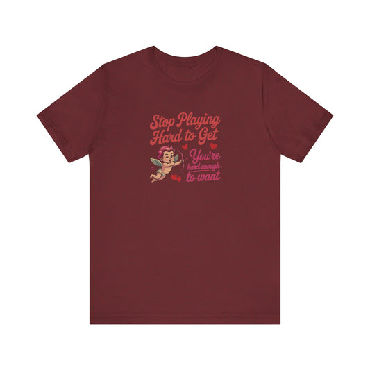 Stop Playing Hard to Get — Retro Cupid Tee (Dark)