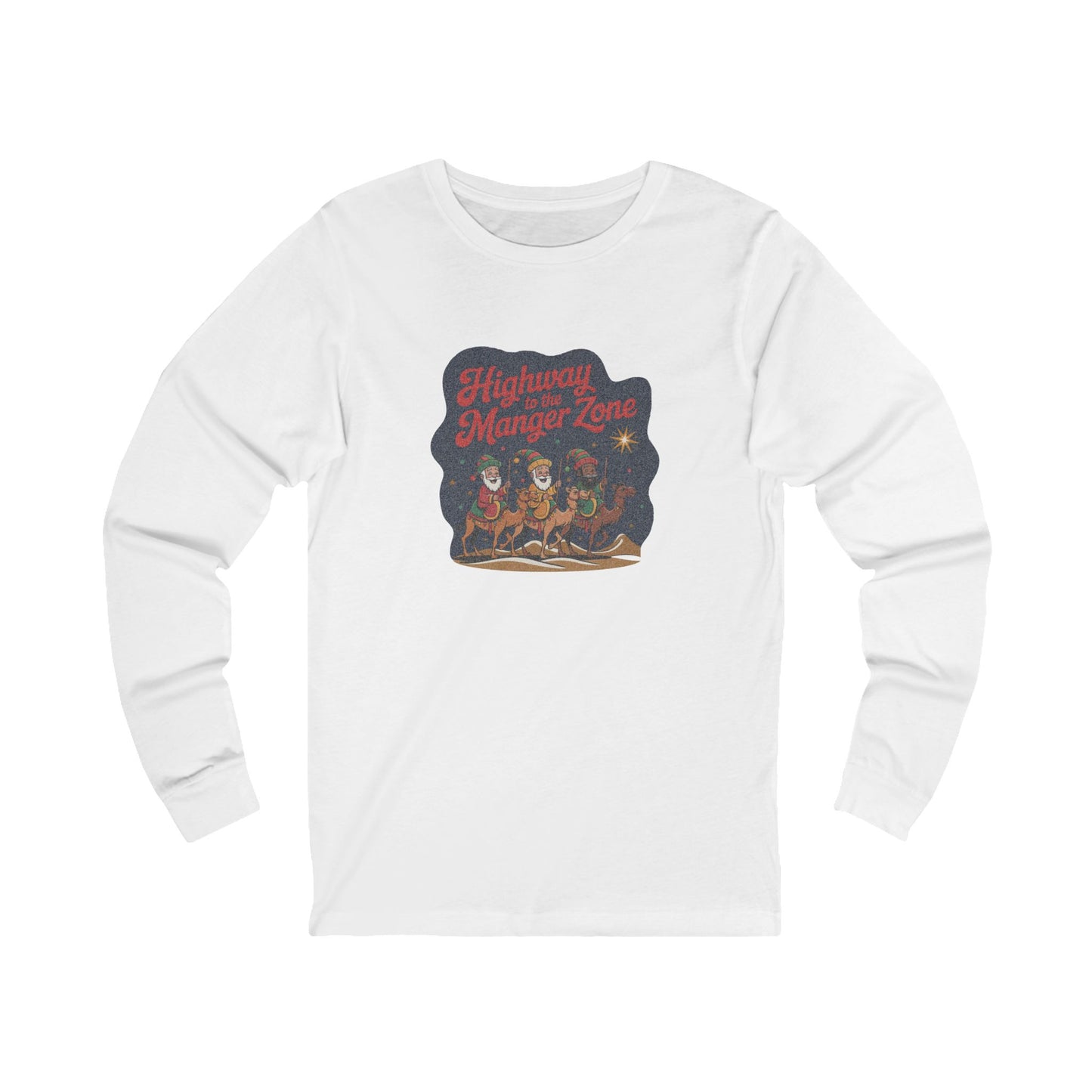 Highway to the Manger Zone — Top Gun-Inspired Christmas Long Sleeve (Light)