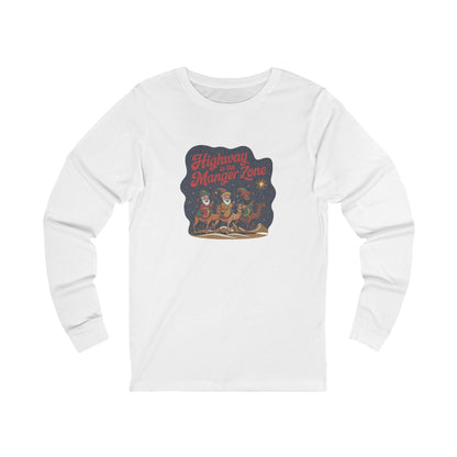 Highway to the Manger Zone — Top Gun-Inspired Christmas Long Sleeve (Light)