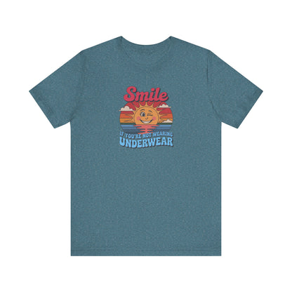 Smile If You’re Not Wearing Underwear — Retro Tee (Dark)