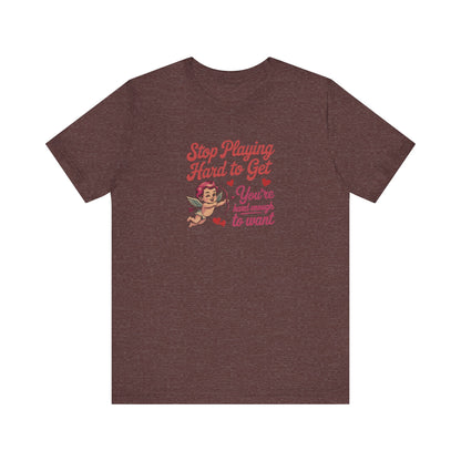 Stop Playing Hard to Get — Retro Cupid Tee (Dark)