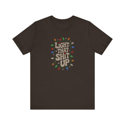 Light That Sh!t Up — Retro Christmas Lights Tee (Dark)