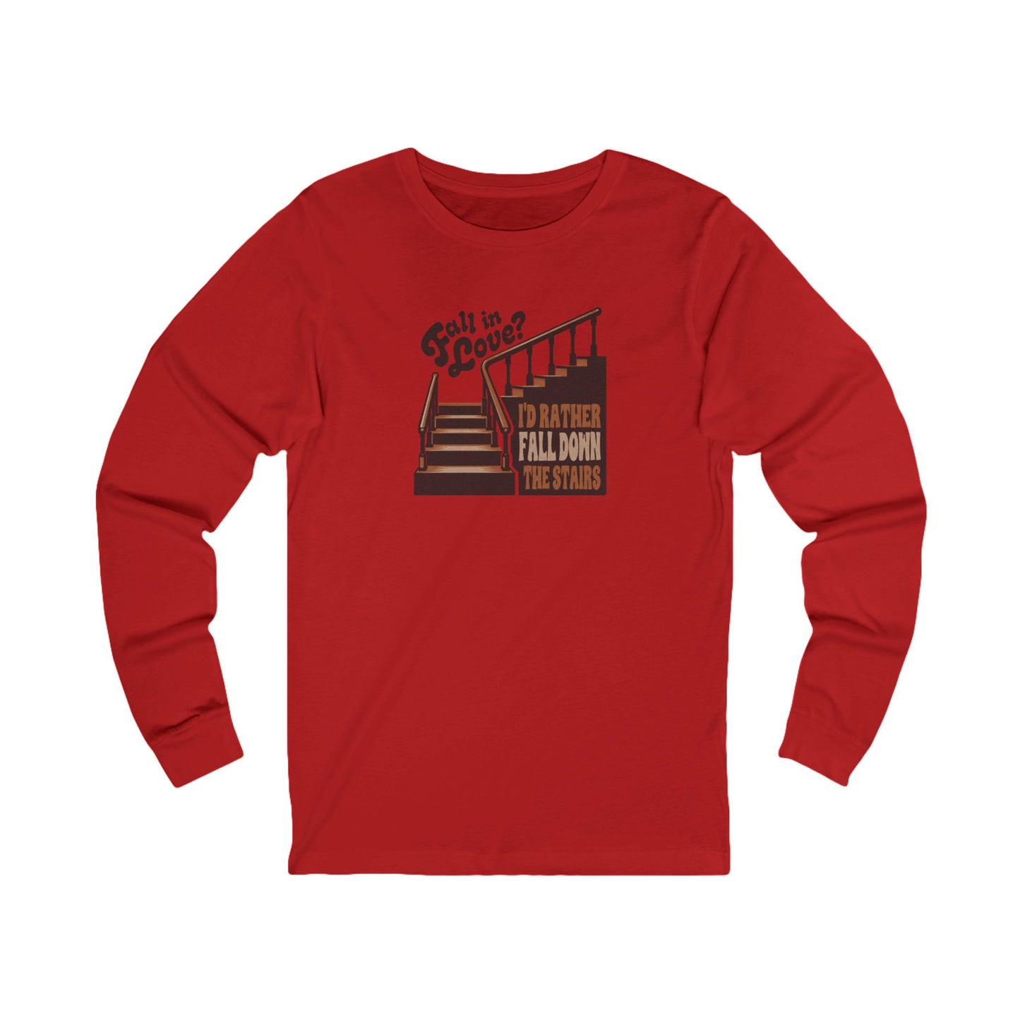 Fall in Love? I'd Rather Fall Down the Stairs — Retro Long Sleeve (Light)