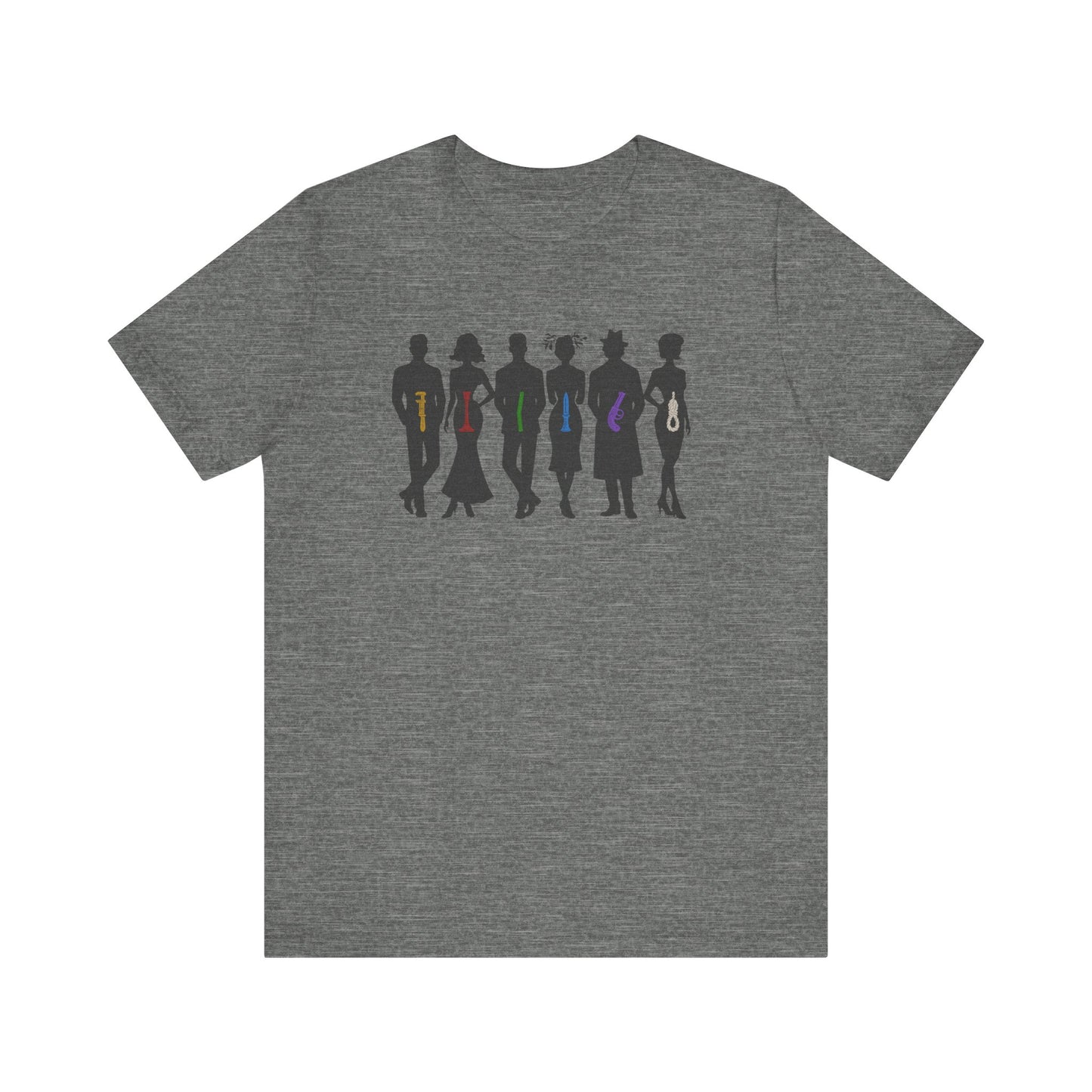 The Usual Suspects, Properly Armed — Clue Retro Tee (Light)