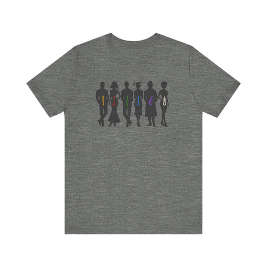 The Usual Suspects, Properly Armed — Clue Retro Tee (Light)